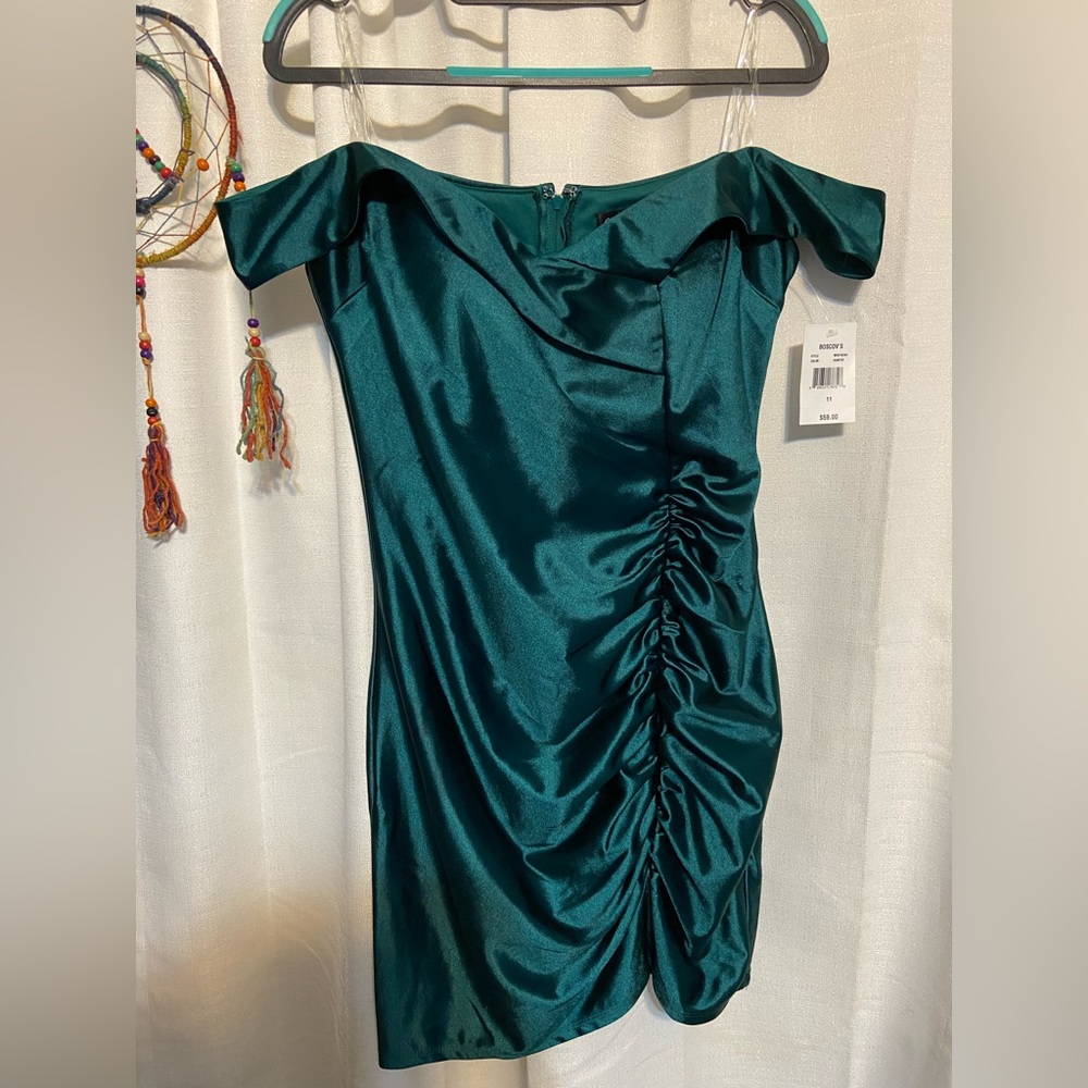 Green cocktail dress